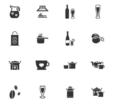 yemek ve mutfak simgesi seti