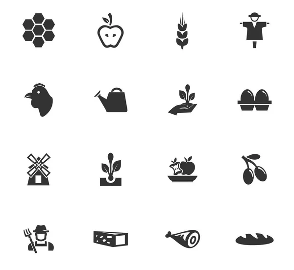 Conjunto de icono Agricultura — Archivo Imágenes Vectoriales