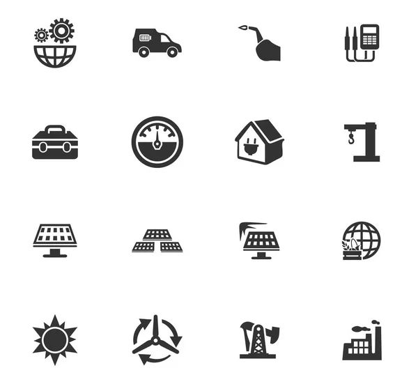 Conjunto de ícones de energia alternativa — Vetor de Stock