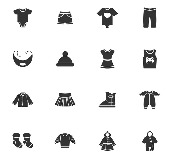 Ensemble icône vêtements bébé — Image vectorielle