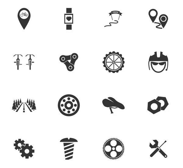 Juego de iconos de bicicleta — Vector de stock