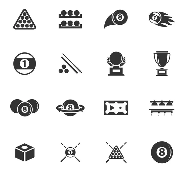 Conjunto de iconos de billar — Vector de stock