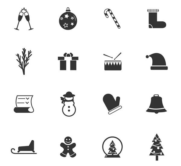 Conjunto de iconos de Navidad — Vector de stock