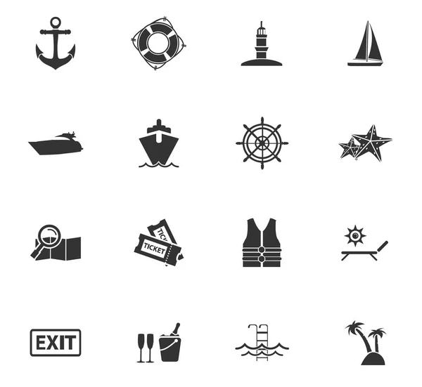 Set di icone da crociera — Vettoriale Stock