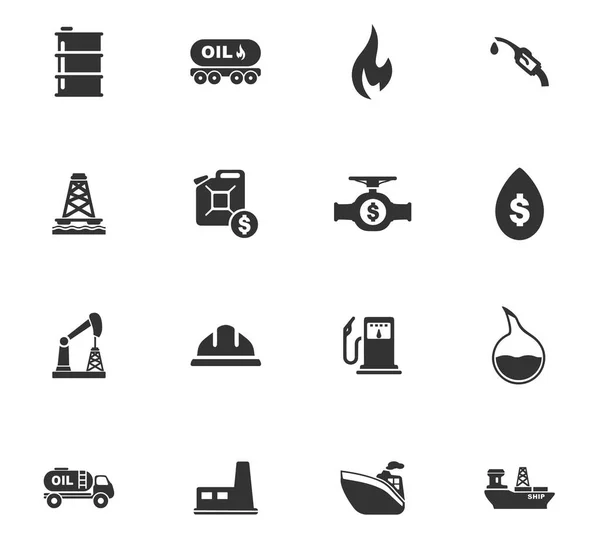 Set di icone di estrazione dell'olio — Vettoriale Stock