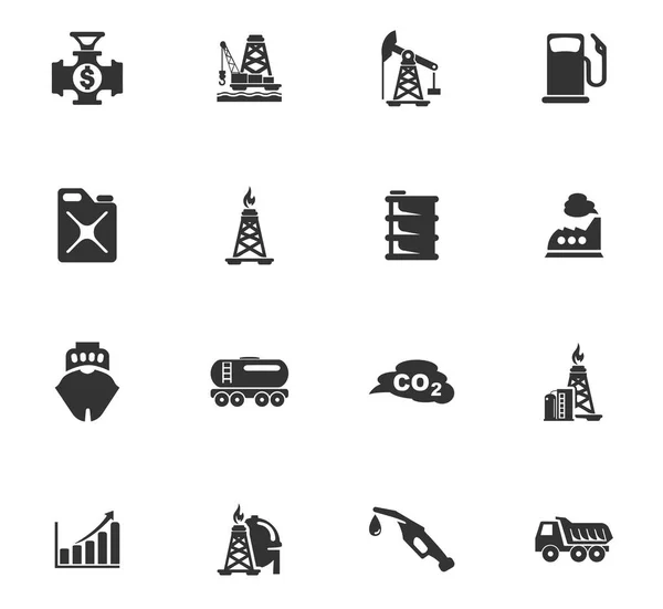 Set di icone di estrazione dell'olio — Vettoriale Stock