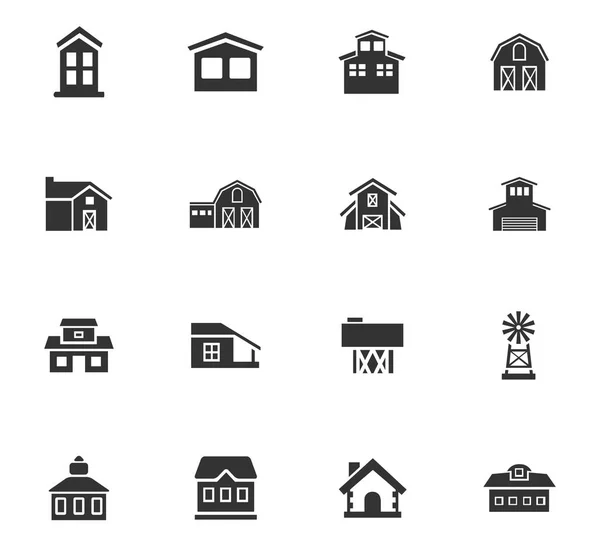 Farm building icon set — Stock Vector