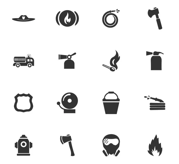 Conjunto de ícones de brigada de incêndio —  Vetores de Stock