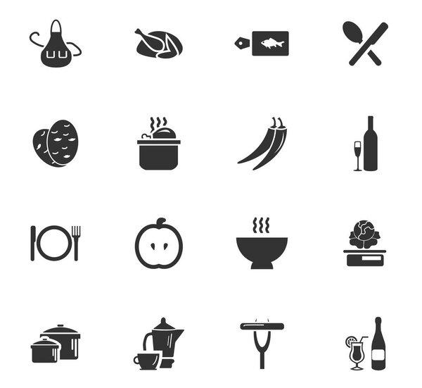 food and kitchen icon set
