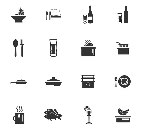 Essen und Küche Icon Set — Stockvektor