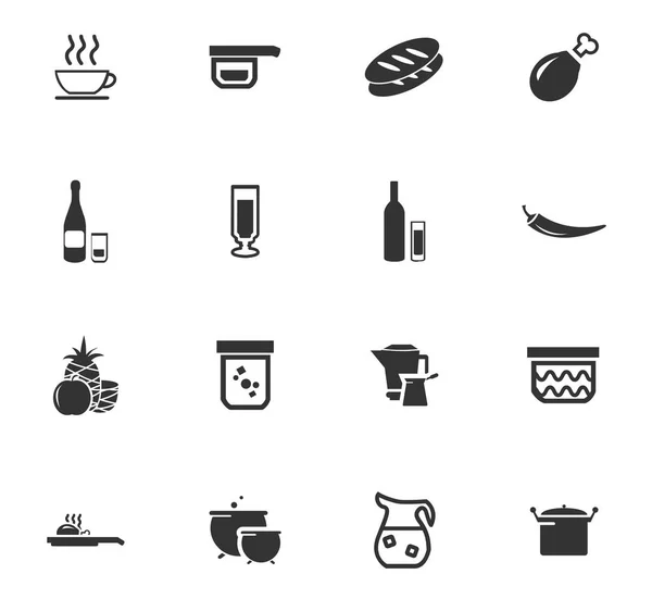 Food and kitchen icon set — Stock Vector