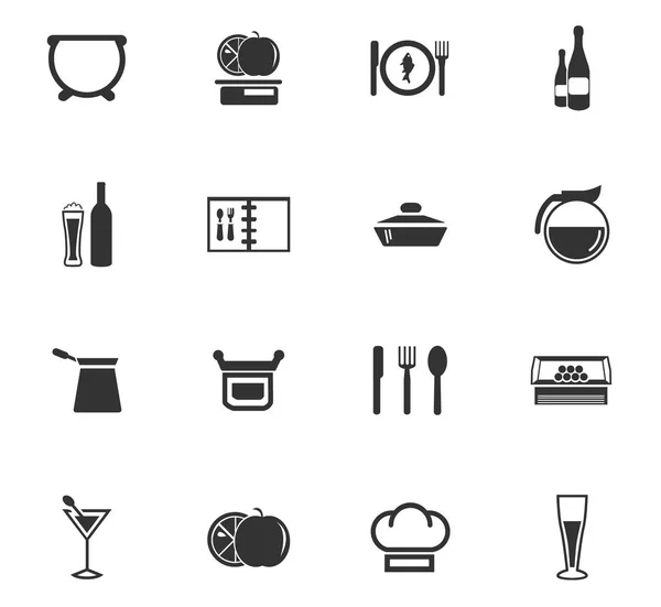 Conjunto de iconos de comida y cocina — Vector de stock