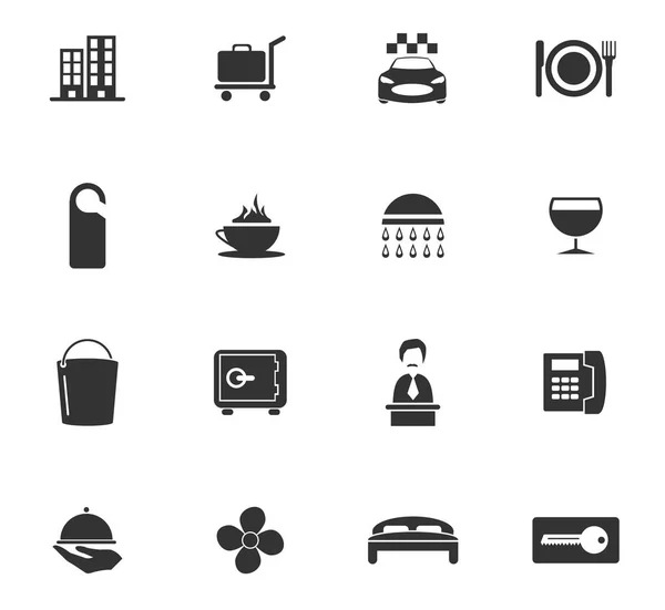 Conjunto de ícones de serviços de quarto de Hotel — Vetor de Stock