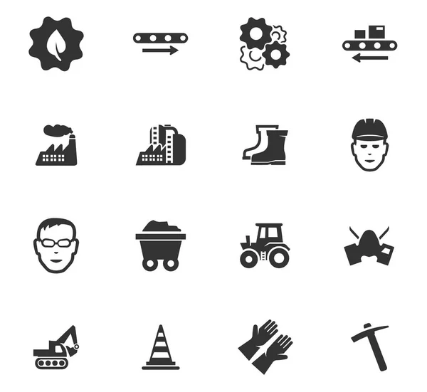 Conjunto de ícones industriais — Vetor de Stock