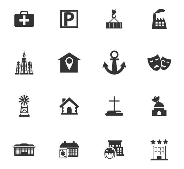 Conjunto de ícones de infraestrutura — Vetor de Stock