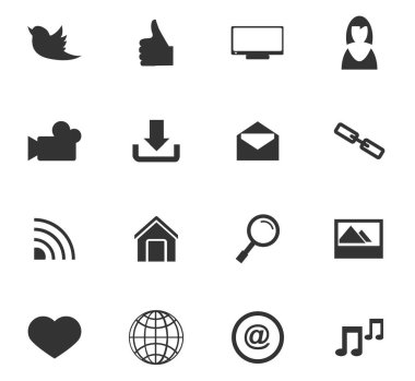 Sosyal ortam simgesi seti