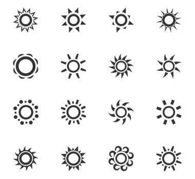 Güneş simgesi seti