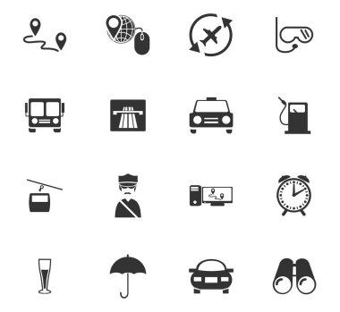 seyahat simgesi seti