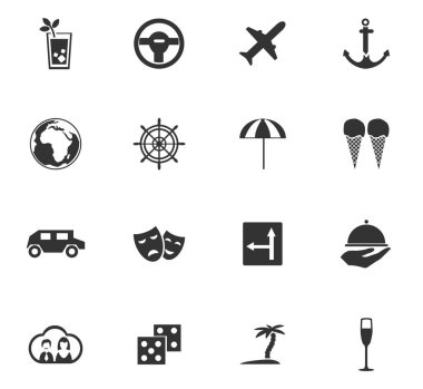 seyahat simgesi seti