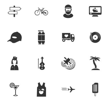 seyahat simgesi seti