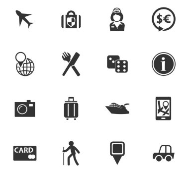 seyahat simgesi seti