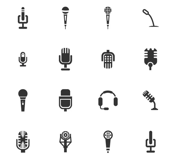 Conjunto de iconos de micrófono — Vector de stock