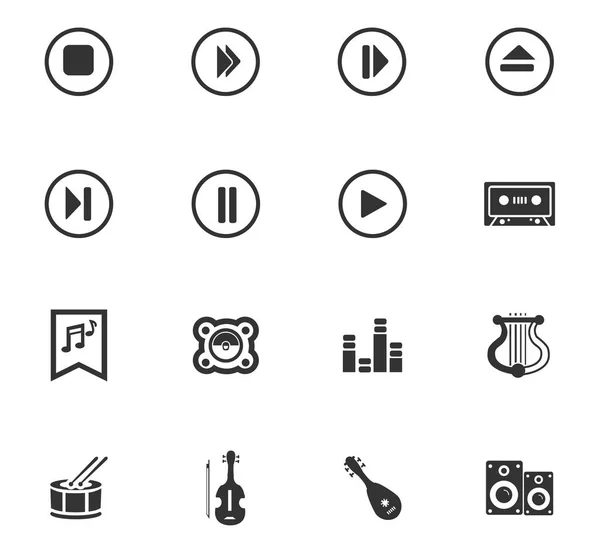 Conjunto de icono de música — Vector de stock