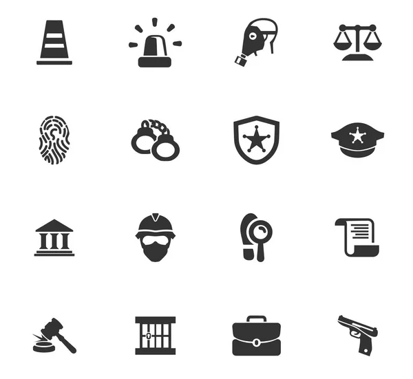 Police icon set — Stock Vector