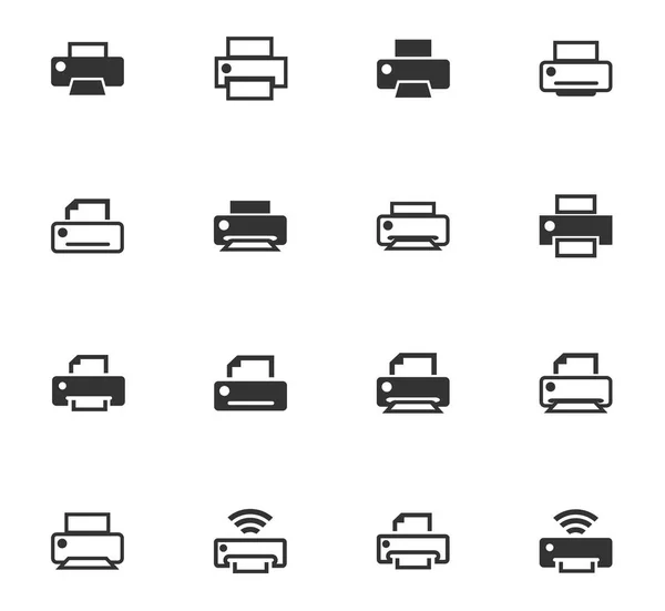 Imposta icona di stampa — Vettoriale Stock