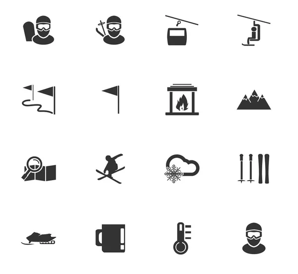 Conjunto de ícones de esqui — Vetor de Stock