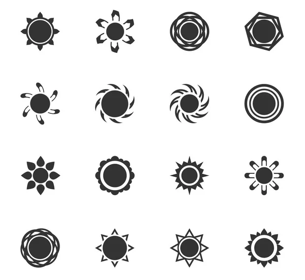 Sun icon set — Stock Vector