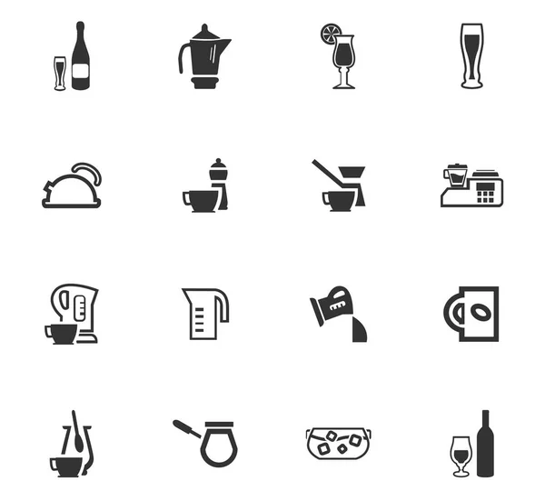Mutfak eşyaları için içecekler Icon set — Stok Vektör