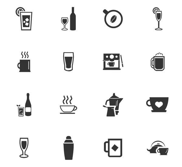 Utensilien für Getränke Icon Set — Stockvektor