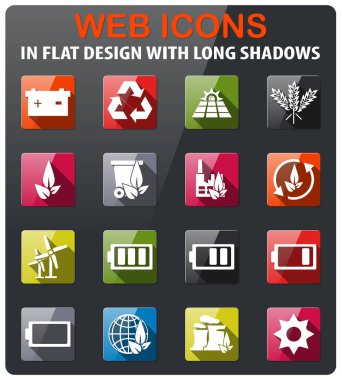 Alternatif enerji simgesi seti