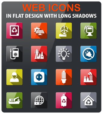 Alternatif enerji simgesi seti