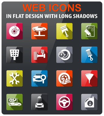 araba servisi simgesi seti