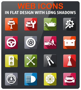 araba servisi simgesi seti