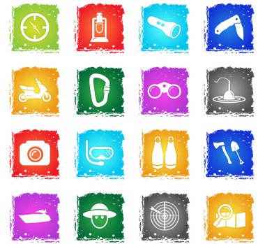 Aktif istirahat Icon set