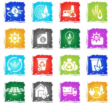 Alternatif enerji simgesi seti