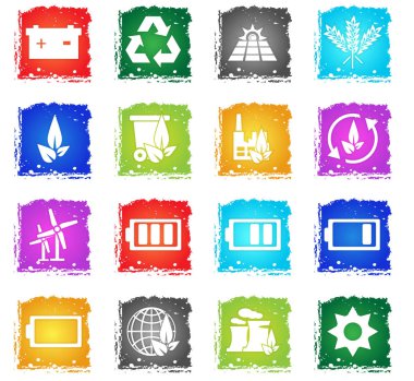 Alternatif enerji simgesi seti