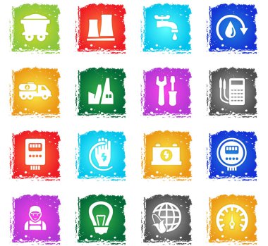 Alternatif enerji simgesi seti