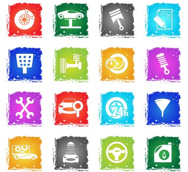 araba servisi simgesi seti