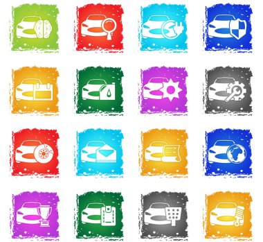 araba servisi simgesi seti