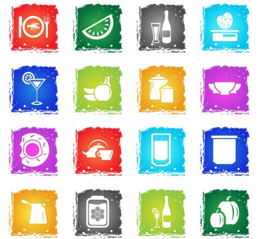 yemek ve mutfak simgesi seti