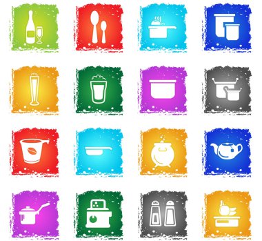 yemek ve mutfak simgesi seti