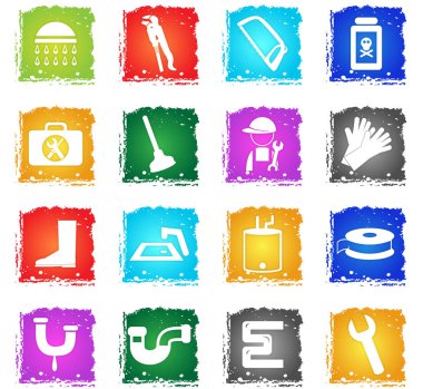 Sıhhi tesisat servis simge seti