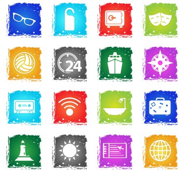 seyahat simgesi seti