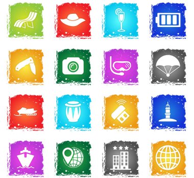 seyahat simgesi seti