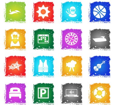 seyahat simgesi seti