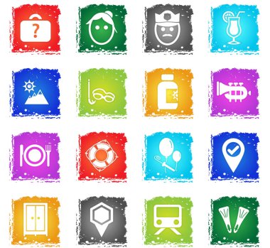 seyahat simgesi seti